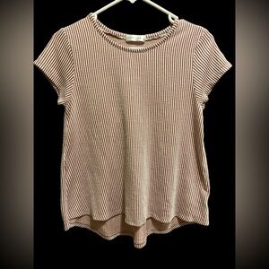 Retrology Maroon and White Striped Tee Sz PS